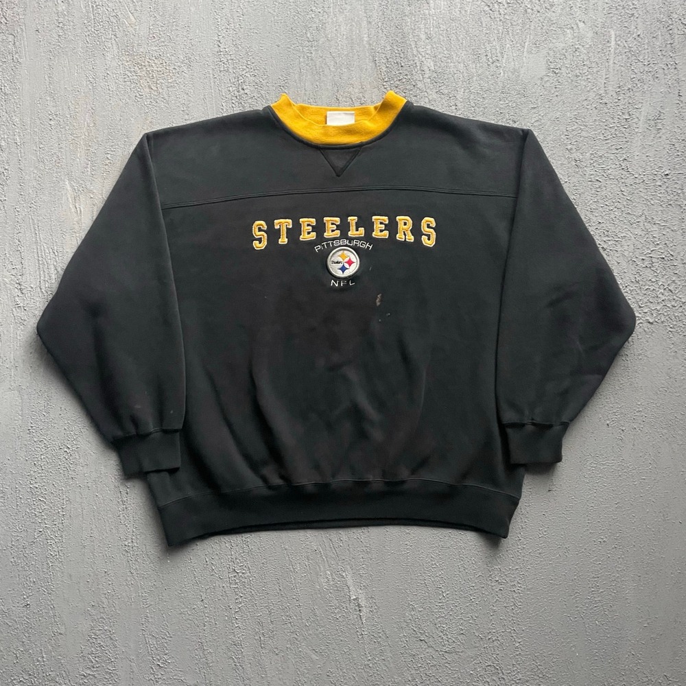 Vintage Pittsburgh Steelers NFL Sweatshirt Men XL Black 90s NFL